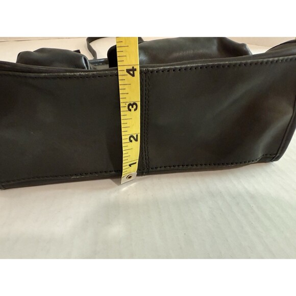 Vintage Fossil Satchel Purse Genuine Leather Black Snap Closure 75082 Handcrafte - Picture 3 of 16